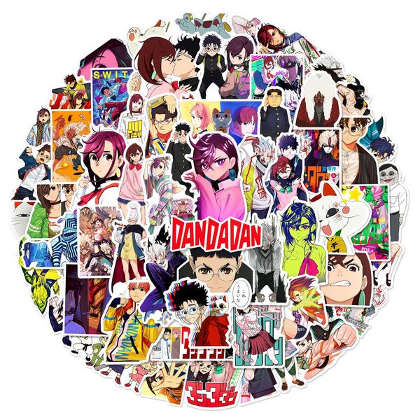 DAN DA DAN Sticker Pack 60pcs, Vinyl Anime Sticker Decals für Wasserflaschen Laptop Skateboard Notebook, Geschenk für Erwachsene Kinder Teens