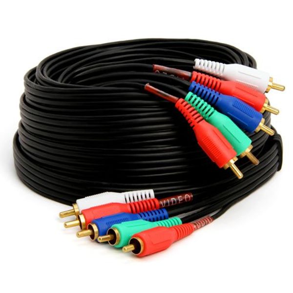 PTC 25FT Premium GOLD Series Component/Composite 5-RCA M/M Cable