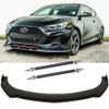 Gloss Black Front Bumper Lip Splitte + Strut Rods For Hyundai Veloster 2012-2017