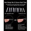 480PCS XXL Extra Long Nail Tips and Glue, 2 Packs C Curve Square False Nails Professional Set,10 Sizes Natural and Clear Straight Fake Nails,Full Cover Press on Nails Extension Kit for DIY Nail Art