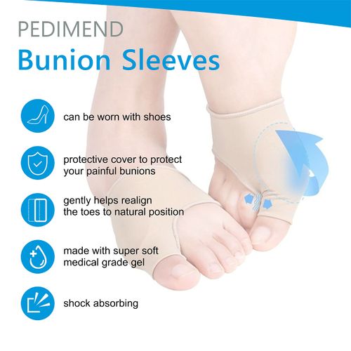 Pedimend™ 2 Pairs Big Toe Foot Protector Support Sleeve | Bunion Pain Relief Cushion | Foot Gel Separator | Arthritis Foot Claw Toe Support | Blister Relief | Foot Toe Alignment Socks | Orthopedic