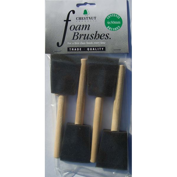 Chestnut FB50 Foam Brushes 50mm, Pack of 4
