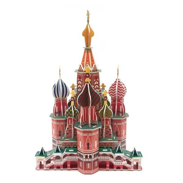 Runsong Creative 3D Puzzle Paper Model St. Basil's Cathedral DIY Fun & Educational Toys World Great Architecture Series, 60 Pcs