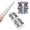 Stiletto Nail Forms for Gel Builder Acrylic Nails 100 Pieces, LEA-SHALL Extra Long Guide Stickers Nail Art Extension Tips Self-Adhesive Professional Tools for Women Girls DIY Home Salon