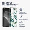 kwmobile Clear Case and Screen Protector Compatible with Apple iPhone 12 / iPhone 12 Pro Case - Spring Leaves Green/Transparent