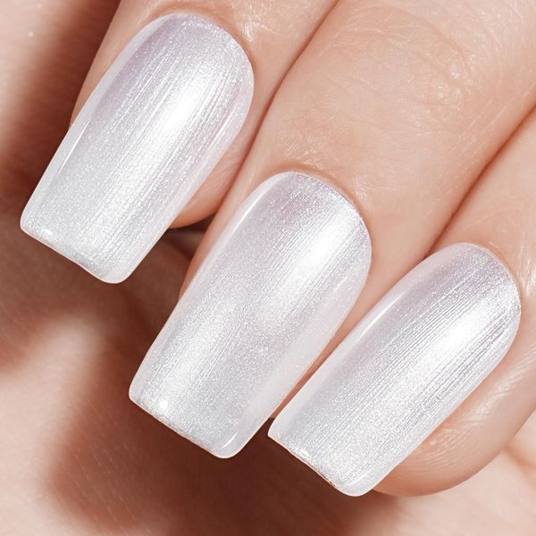 AILLSA Pearl White Gel Nail Polish Wedding White Gel Polish Shimmer Pearlescent Nail Gel Polish Cotton Candy Mermaid Soak Off U V Gel Glazed Donut for Nail Art Salon DIY at Home Gifts 0.27Fl Oz GE01