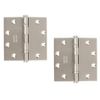 3 TOTAL Emtek Solid brass Hinge pair in Satin Nickel 4.5"x4.5"