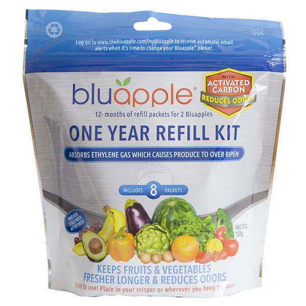 Bluapple One-Year Refill Kit With Activated Carbon - Keeps produce fresh longer!