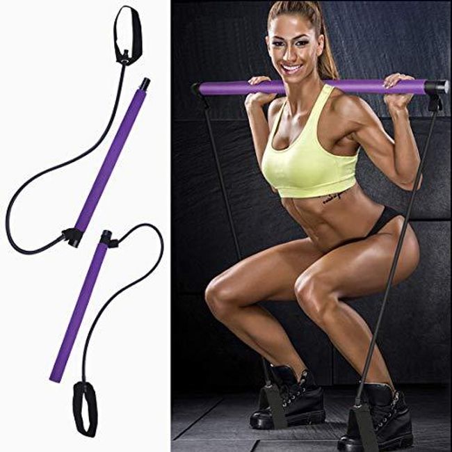 Aobbiy Pilates Bar Kit, Yoga Exercise Bar with Resistance Band