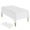 ELECLAND White Plastic Table Cover 137 x 274 cm White Plastic Tablecloth Rectangle White Table Cover for Indoor or Outdoor Wedding, Birthday Party Decorations