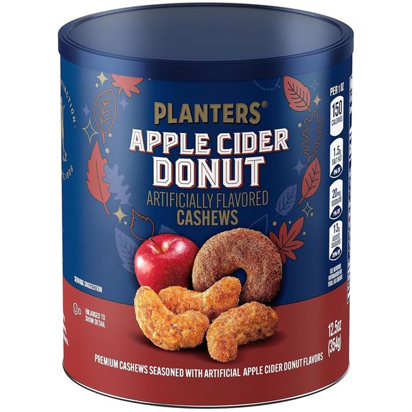 Planters APPLE CIDER DONUT Seasoned Whole Cashews (12.5 Oz) CAN