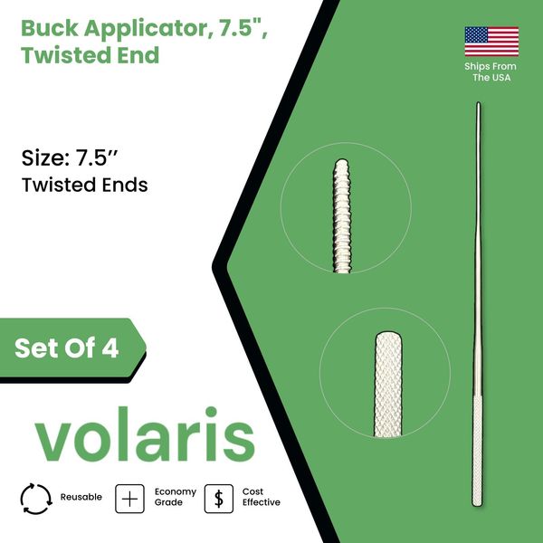 Set of 4 Buck Applicators, 7.5", Twisted End