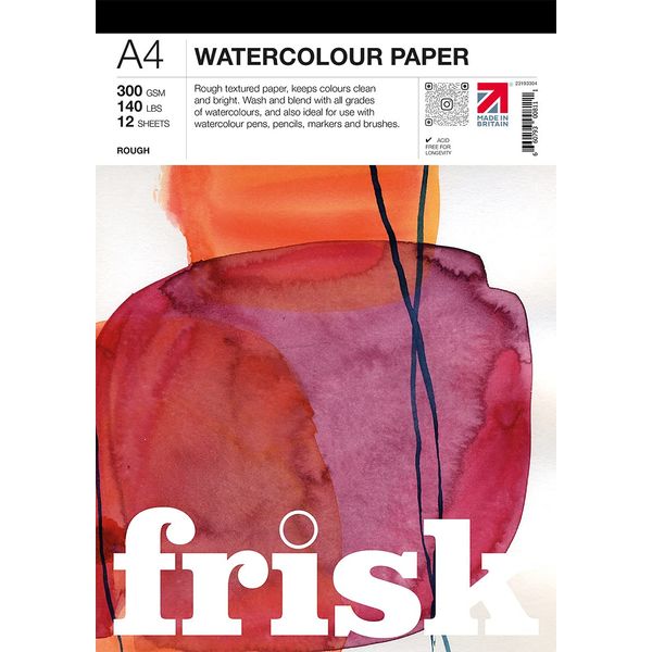Frisk A4 Watercolour Paper Pad, White