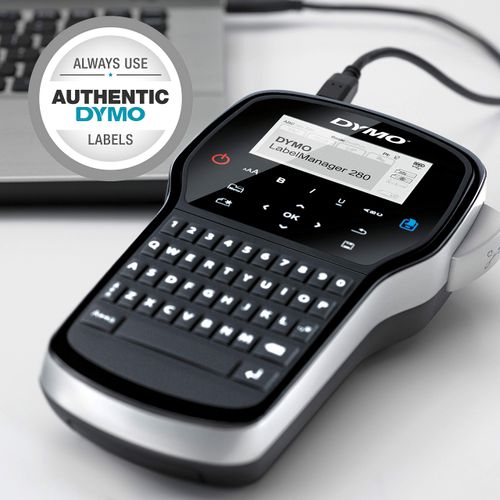 DYMO Label Maker, LabelManager 280 Rechargeable Portable Label Maker, Easy-to-Use, One-Touch Smart Keys, QWERTY Keyboard, PC and Mac Connectivity, For Home & Office Organization