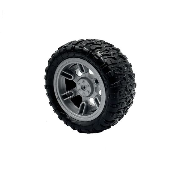 4PCS Toy Car Wheel 60mm Toy Car Rubber Tire Wheels with Shaft Round Rod Axles for RC Car Truck Robot DIY Model Toy Parts