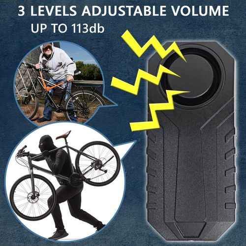 Japard Loudest 113dB Bike Alarm with Remote, Wireless Anti-Theft Vibration Motion Sensor, IP55 Waterproof Bicycle Motorcycle Bell, KS-SF22R (4 pcs)