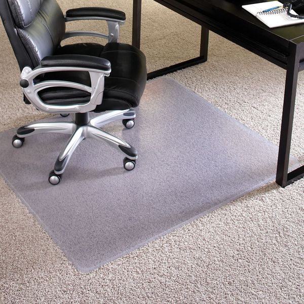 Chair Mats for Carpet- Medium Pile, 48" x 96" Rectangle, Clear Vinyl Beveled Edge