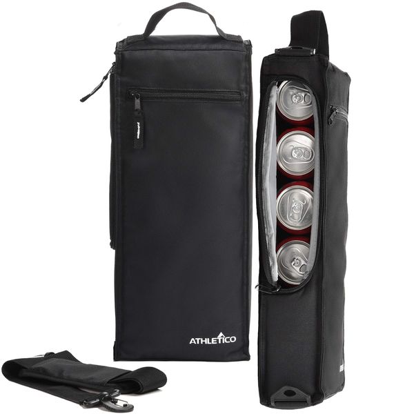 Athletico Golf Cooler Bag - Soft Sided Insulated Cooler Holds a 6 Pack of Cans or Two Wine Bottles (Black)