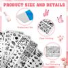 JSRQT 6Pcs Nail Art Stamping Plates, Butterfly Flower Feather Leaves Nail Stamping Plates Set, Nail Stencils Templates for Nail Art DIY, Metal Nail Printing Image Plates for Women Girl Manicure Art