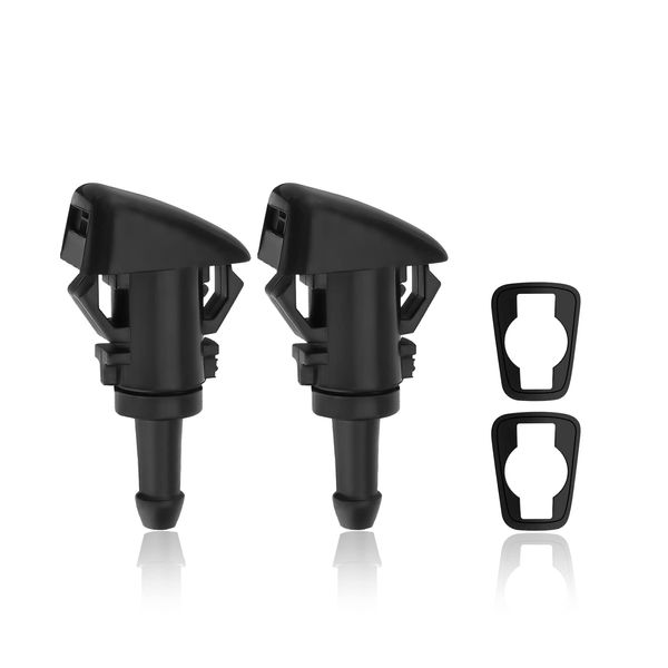 2 PCS Front Windshield Washer Nozzles, Windshield Wiper Spray Nozzle, Washer Spray Jet Kit Fit for Chrysler, Dodge, Replaces OEM #: 4805742AB / 55077460AA / 5303833AA / 5116079AA / 5113049AA