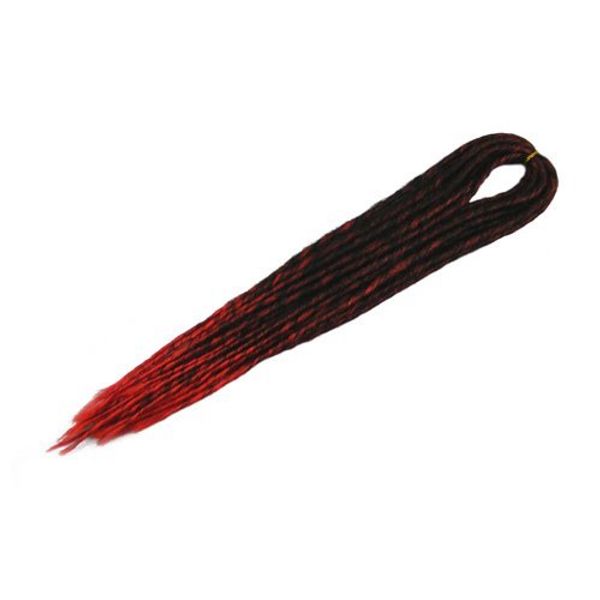 Elysee Star Dreads Black Dark Red Transitional Dreadlocks Double Ended Synthetic Dread