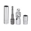 sourcing map Socket Accessory Set, 16mm Shallow and Deep Socket Universal Joints 1/4" Hex Shank Impact Adapter with 1/2" Drive