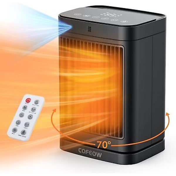 Coffeow Space Heaters with Motion Sensor,Portable heaters for Indoor Black