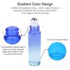 SUXNOS Essential Oils Roller Bottles 10ml 12PCS Rainbow Glass Bottles Refillable Container Aromatherapy (Funnels, openers, labels, plastic pipettes included) Ideal for Home and Travel