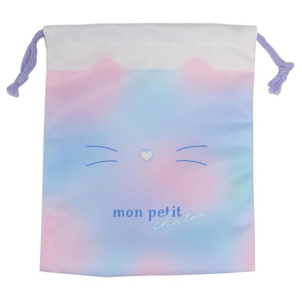 Kamio Japan 223581 MON PETIT CHATON Medium Drawstring Drawstring with Gusset