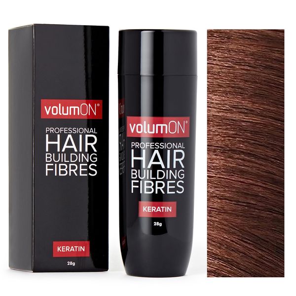 Volumon Professional Hair Building Fibres- Hair Loss Concealer- KERATIN- 28g- Get Upto 30 Uses- CHOOSE FROM 8 COLOUR SHADES (Auburn)