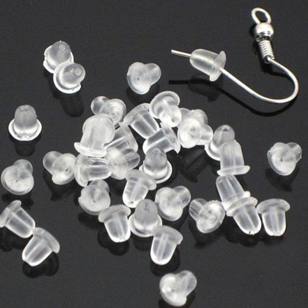 500pcs Women Clear Earring Catch Safety Rubber Piercing Posts Piercing Pads