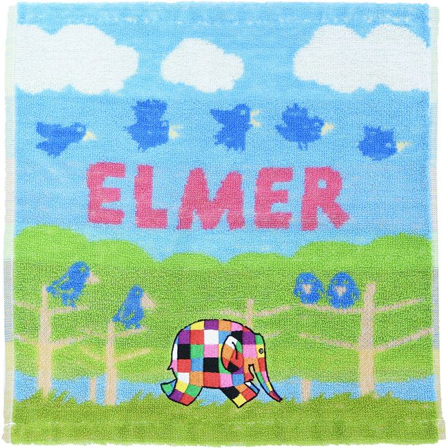 Marushin 55650000000 Carry Towel, Hand Towel, Elephant Elmer's Ichichi, 11.8 x 11.8 inches (30 x 30 cm)