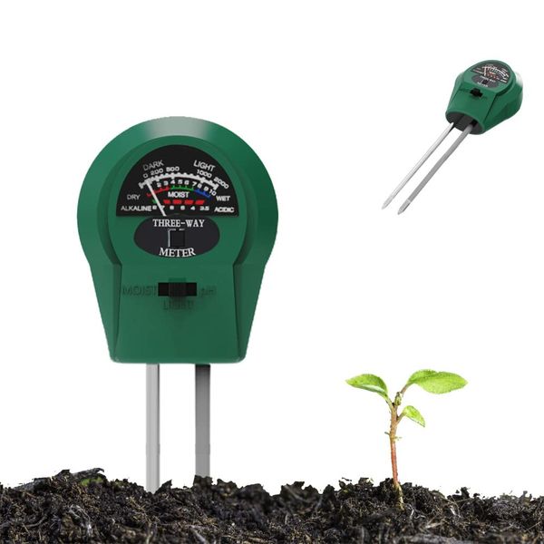 Soil Measuring Instrument, Soil Tester, PH Acidity Meter, Moisture Meter, Light Meter, 3-in-1 Soil PH Detection Meter, Acidity/Humidity/Light Illuminance Meter, Soil Inspection, Digital Type, No