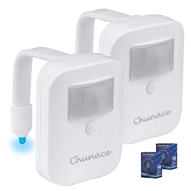 Chunace 2 Pack Toilet Night Lights, 16-Color Changing LED Bowl Nightlight  with Motion Sensor Activated