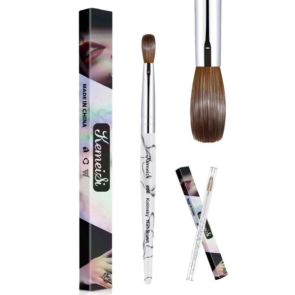 Kolinsky Acrylic Nail Brush KEMEISI (Size 8 White)