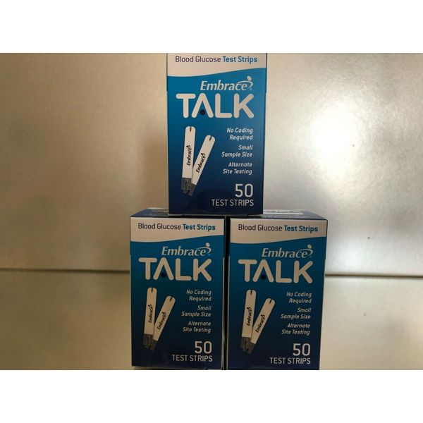 Embrace TALK Blood Glucose Test Strips 150 Qty.  Exp 12/2023. Free shipping