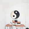 Black & Silver Mirror Yin & Yang Acrylic Mirrors 40cm Diameter