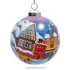 SIKORA K08-87 Winter Village Glass Bauble Christmas Bauble Interior Glass Painting Diameter 7.5 cm