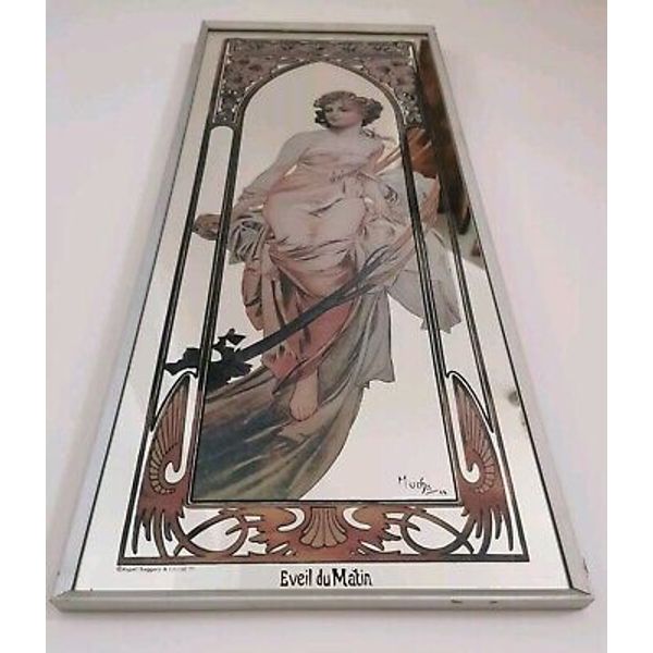 Alphonse Mucha Framed Mirror Art Print 'Eveil Du Matin' Art Deco Interior Design