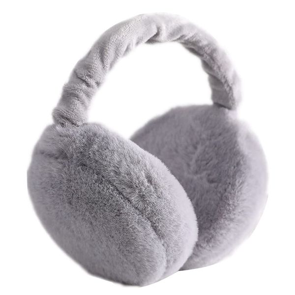 NICEYY Kids Earmuffs, Cold Protection, Winter, Ear Covers, Fluffy, Foldable, Length Adjustable, Portable, Cute, Junior, Unisex, Outdoor, School, Kindergarten, gray