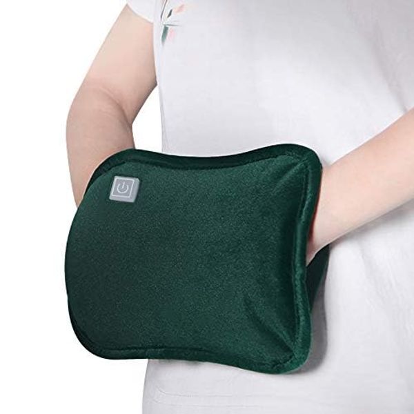 USB Heated Hand Warmer Winter USB Heating Hands Muffs Warming Pouch Bed Foot Body Warmers Girls Menstrual Period Heating Pad Wrap Hot Therapy for Cold Hands Cramps Pain Relief (Green)