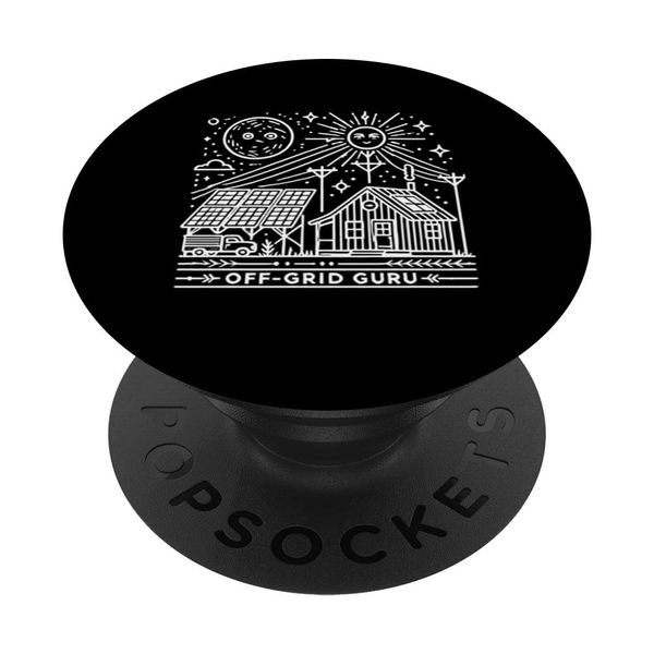 Off-Grid Guru - Solar Panel and Cabin Survivalist PopSockets Swappable PopGrip