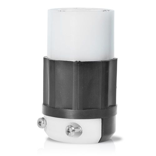 Leviton 30 Amp, 600 Volt 3-Phase, NEMA L17-30R, 3P, 4W, Locking Connector, Industrial Grade, Grounding, 2743, Black-White