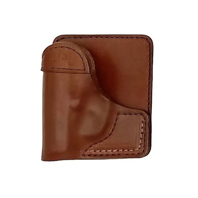 J&J Custom Formed to FIT Your SIG SAUER P365 Formed Wallet Style Premium Leather Back/Cargo Pocket Holster (Brown, Right)