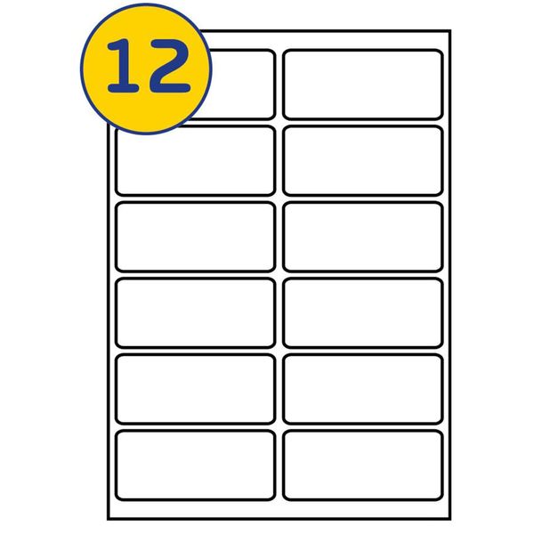LABELS4U 50 Sheets A4, 12 Labels per Sheet, Size 99 x 42.3mm (600 Labels)