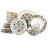 24pc Bone China Dinner Service Set Porcelain Dinnerware MORRIS GARDEN Turquoise
