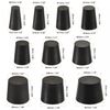 sourcing map Rubber Tapered Plug Set 10 Sizes Solid Test Tubes Bungs Stopper Black for Lab Home 20in2 Sets