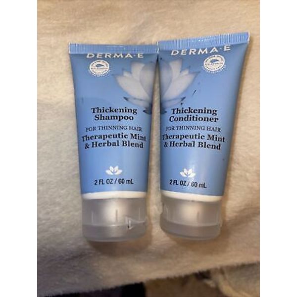 Derma-E Thickening Shampoo & Conditioner for thinning hair 2 fl oz ea Sealed