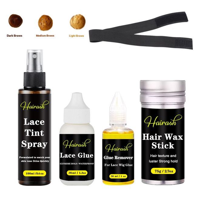 Waterproof Lace Wig Glue For Lace Front Wig+ Wax Stick For Wig + Lace Tint  Spray