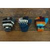 LOUDelephant Hand Knitted Wool Shooter Gloves - Stripe Navy Pink Pattern